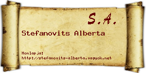 Stefanovits Alberta névjegykártya
